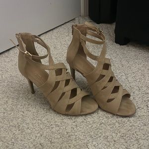 Christian Siriano 3 inch Beige Suede Heels - Size 7